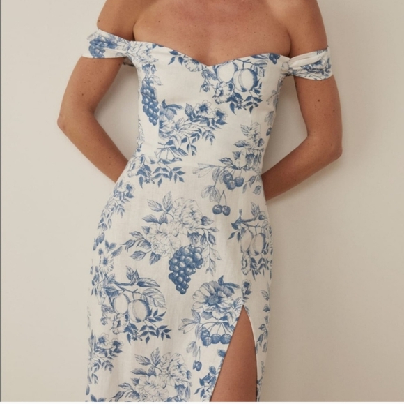 Reformation - Bridgton 100% Linen Dress In Corsica Size 2 - Picture 3 of 14